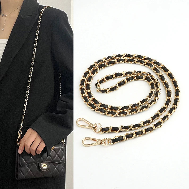 120cm Long PU Leather Bag Strap For Crossbody Handbags Shoulder Bag Strap Replacement Accessories 0.8cm Wide Bag Chain