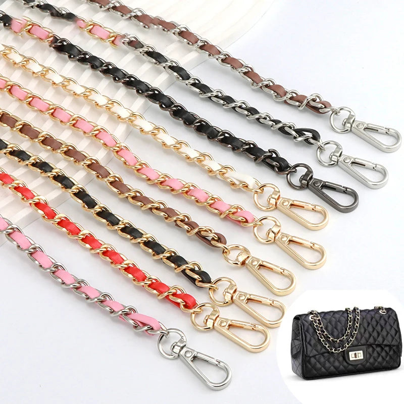 120cm Long PU Leather Bag Strap For Crossbody Handbags Shoulder Bag Strap Replacement Accessories 0.8cm Wide Bag Chain