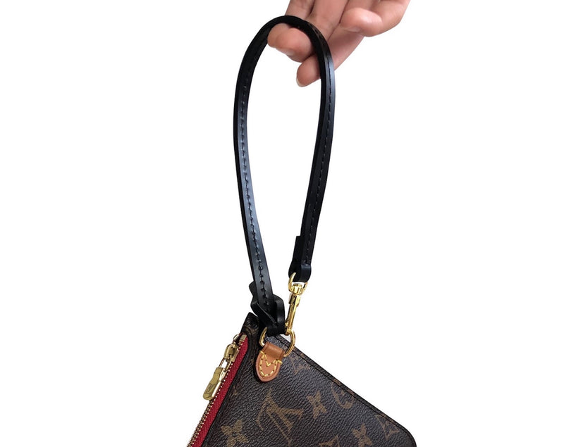 Ersatzarmband aus Vachetta-Leder für Neverfull Pochette – mit goldenen Verschlüssen