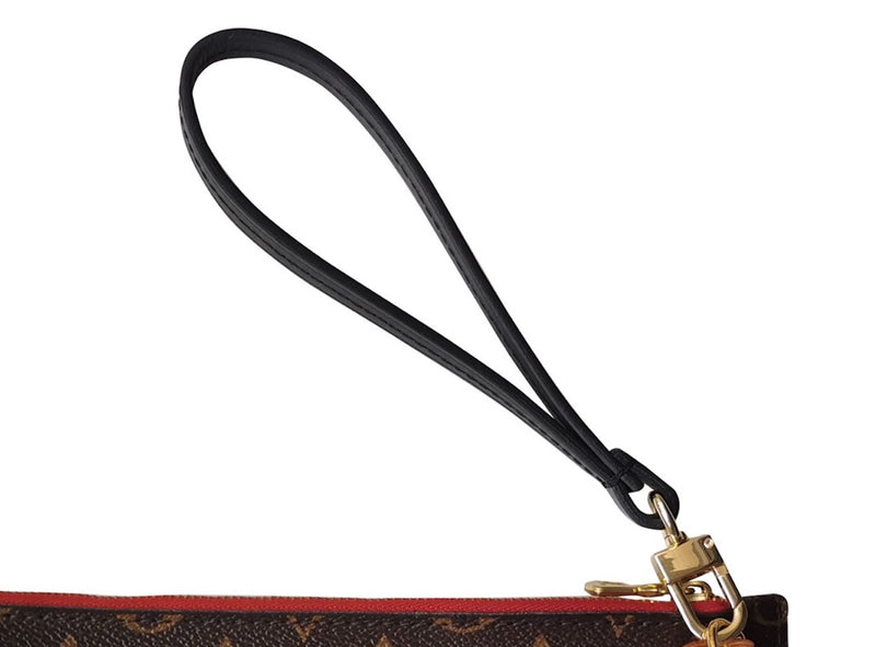 Vachetta Leather Replacement Wristlet Strap for Neverfull Pochette - with Gold Clasps