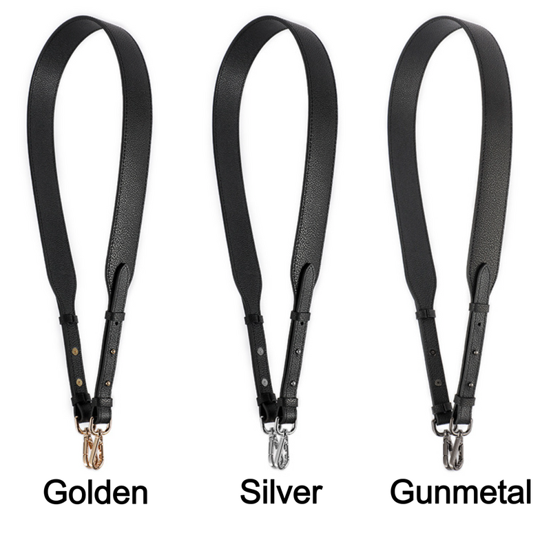 Pebble Leather Bag Strap 18 colors, 3.6cm Width with Gold, Silver, Gunmetal Hardware Length Adjustable 106 to 110cm