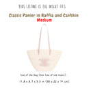 Organizer for [Classic Panier in Raffia and Calfskin Medium, Celine] Bag Insert (Nylon, Zip Cover with Handle)