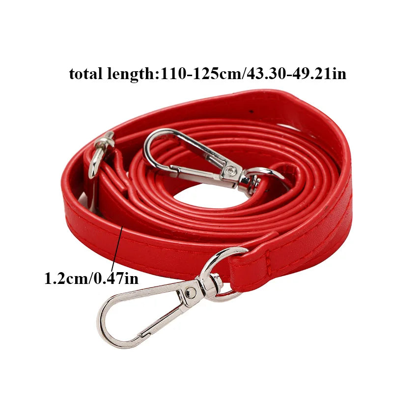 125CM Long PU Leather Bag Strap Accessories for handbags 1.2CM Wide Shoulder Bag Strap For crossbody Replacement Strap For Bags