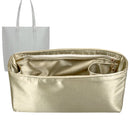 Organizer for [Cabas Tote With Buckle, Celine] Tote Purse Bag Insert Organiser Liner Shaper (Silk, Long Zip and Open Compartment)
