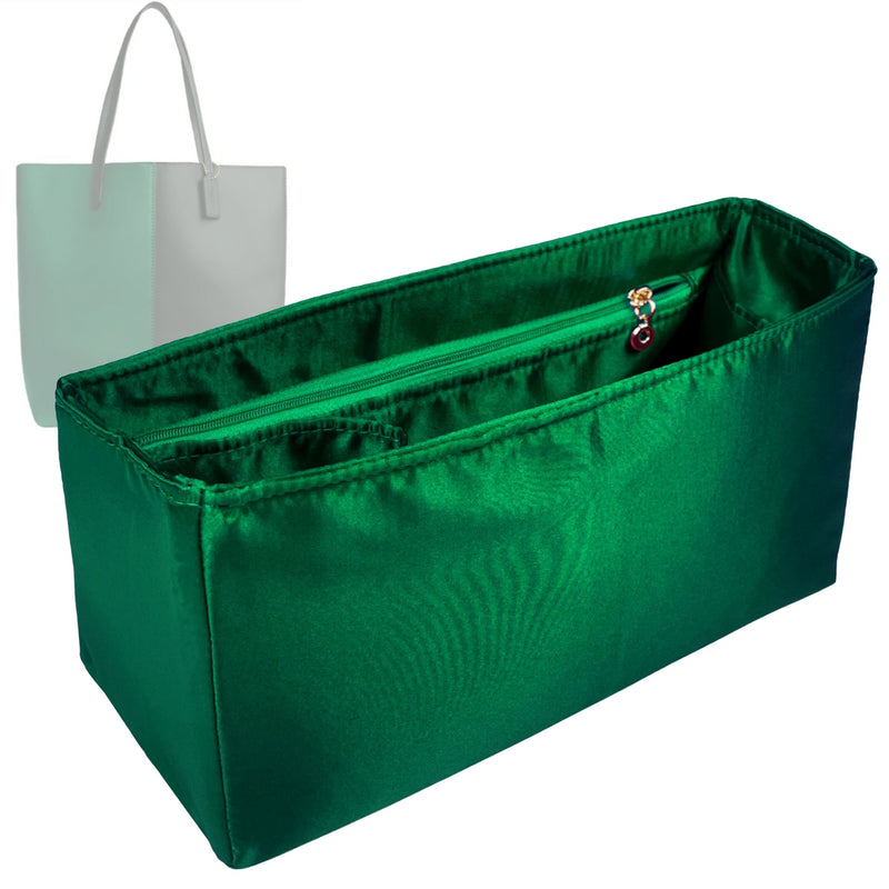 Organizer for [Nomad Colorblock Tote Handbag, Coach] Tote Purse Bag Insert Organiser Liner Shaper (Silk, Long Zip and Open Compartment)