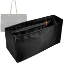 Organizer for [Medium Duty Free Tote, Balenciaga] Tote Purse Bag Insert Organiser Liner Shaper (Silk, Long Zip and Open Compartment)