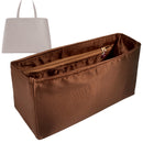 Organizer for [The New Day Market Tote, Everlane] Tote Purse Bag Insert Organiser Liner Shaper (Silk, Long Zip and Open Compartment)