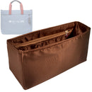 Organizer for [Canvas Tote Bag 38, Coach] Tote Purse Bag Insert Organiser Liner Shaper (Silk, Long Zip and Open Compartment)