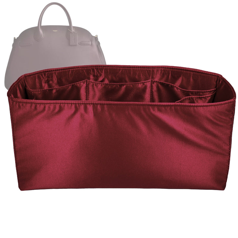 Organizer for [Soft Empire Carryall 28, Coach] Tote Purse Bag Insert Organiser Liner Shaper (Silk, Long Zip and Open Compartment)