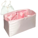Organizer for [25 Small Handbag, Chanel] Tote Purse Bag Insert Organiser Liner Shaper (Silk, Long Zip and Open Compartment)