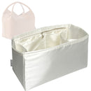 Organizer for [Large Bale bag, Loro Piana] Tote Purse Bag Insert Organiser Liner Shaper (Silk, Long Zip and Open Compartment)