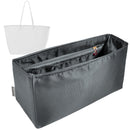 Organizer for [Large Roll, Fendi] Tote Purse Bag Insert Organiser Liner Shaper (Silk, Long Zip and Open Compartment)