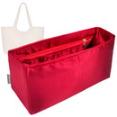 Organizer for [Kite Tote, Strathberry] Tote Purse Bag Insert Organiser Liner Shaper (Silk, Long Zip and Open Compartment)