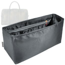 Organizer for [Iowa Duffle, The Row] Tote Purse Bag Insert Organiser Liner Shaper (Silk, Long Zip and Open Compartment)