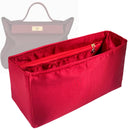Organizer for [24/24 35 Bag, Hermes] Tote Purse Bag Insert Liner Shaper (Silk, Full-width Zip and Open Pocket)