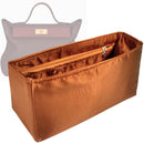 Organizer for [24/24 Mini 21 Bag, Hermes] Tote Purse Bag Insert Liner Shaper (Silk, Full-width Zip and Open Pocket)