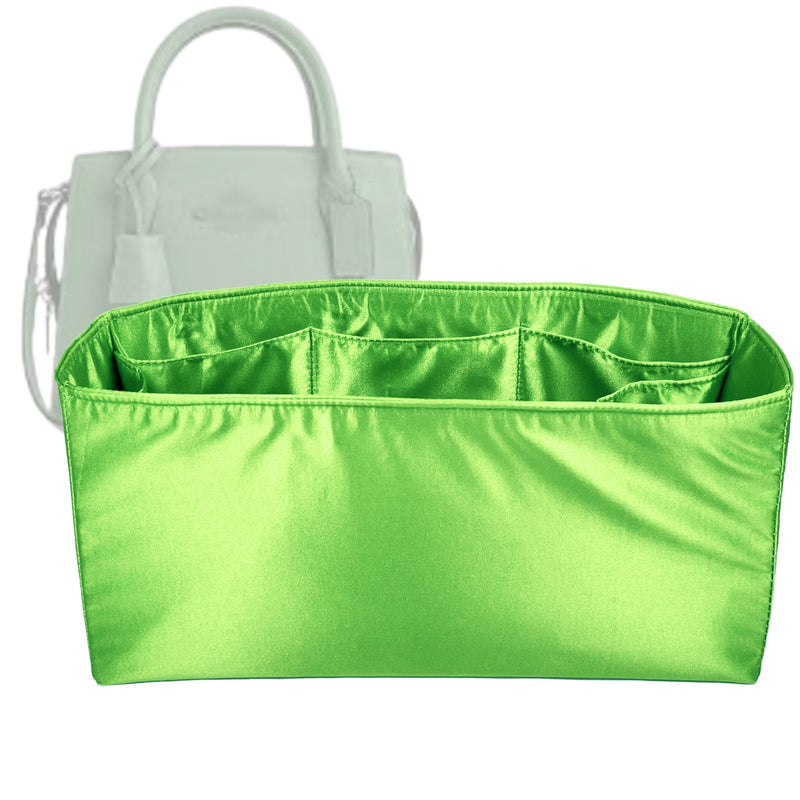 Organizer for [Large Andrea Carryall, Coach] Tote Purse Bag Insert Liner Shaper (Silk, Full-width Zip and Open Pocket)