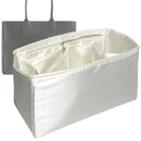 Organizer for [Medium Arco Tote, Bottega Veneta] Tote Purse Bag Insert Liner Shaper (Silk, Full-width Zip and Open Pocket)
