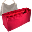 Organizer for [Artsy GM (Large), LV] Tote Purse Bag Insert Liner Shaper (Silk, Full-width Zip and Open Pocket)