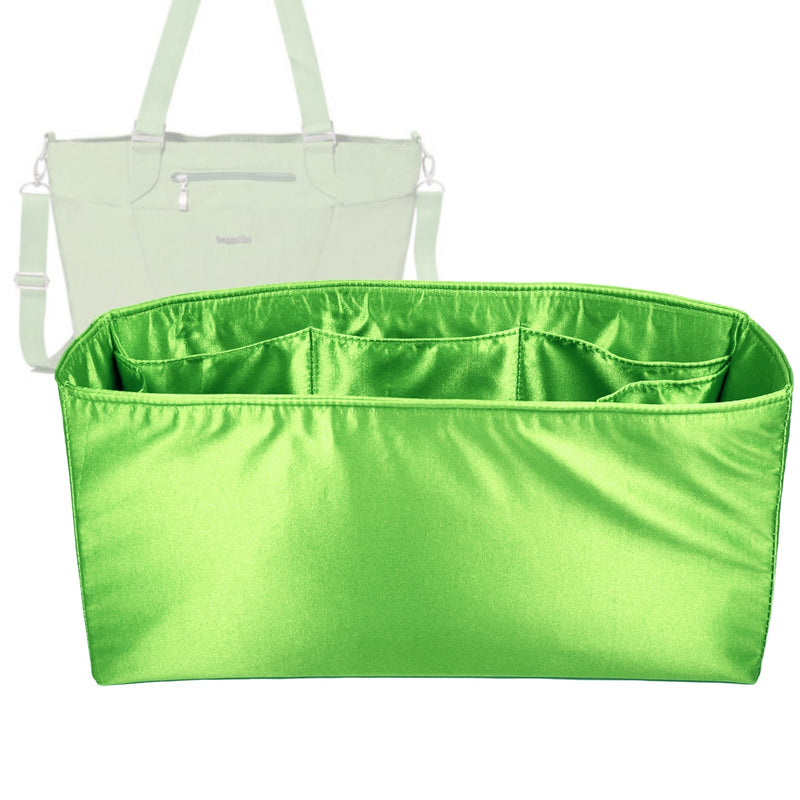 Organizer for [Avenue Tote, Coach] Tote Purse Bag Insert Liner Shaper (Silk, Full-width Zip and Open Pocket)