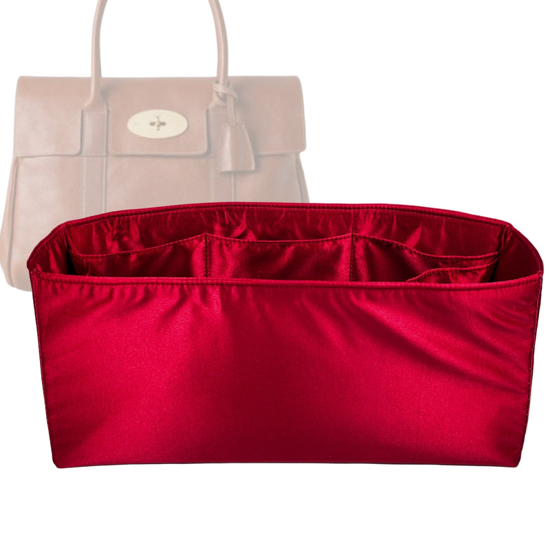 Organizer for [Small Soft Bayswater, Mulberry] Tote Purse Bag Insert Liner Shaper (Silk, Full-width Zip and Open Pocket)