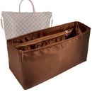 Organizer for [Belmont PM (Small), LV] Tote Purse Bag Insert Liner Shaper (Silk, Full-width Zip and Open Pocket)
