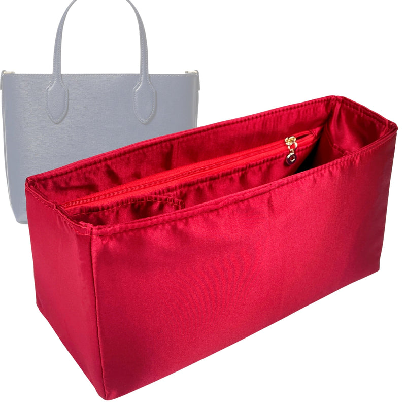 Organizer for [Bleecker Medium Crossbody Tote, Kate Spade] Tote Purse Bag Insert Liner Shaper (Silk, Full-width Zip and Open Pocket)