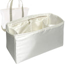 Organizer for [Boat and Tote - Extra Large, L.L.Bean] Tote Purse Bag Insert Liner Shaper (Silk, Full-width Zip and Open Pocket)