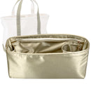 Organizer for [Boat and Tote - Medium, L.L.Bean] Tote Purse Bag Insert Liner Shaper (Silk, Full-width Zip and Open Pocket)