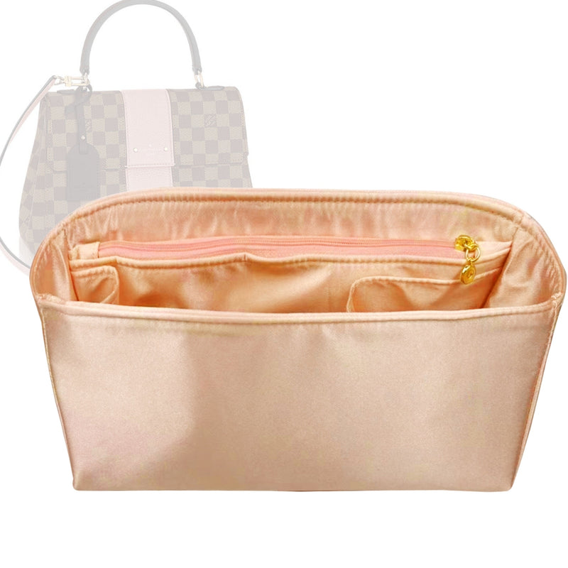 Organizer for [Bond Street, LV] Tote Purse Bag Insert Liner Shaper (Silk, Full-width Zip and Open Pocket)