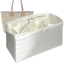 Organizer for [Medium Giant Reversible, Burberry] Tote Purse Bag Insert Liner Shaper (Silk, Full-width Zip and Open Pocket)