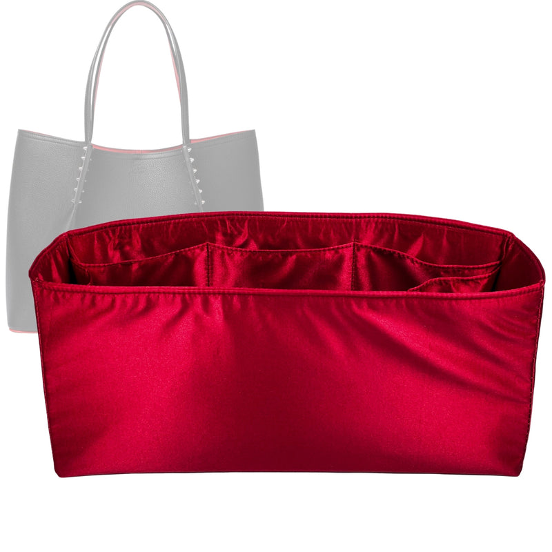 Organizer for [Cabarock Large, Christian Louboutin] Tote Purse Bag Insert Liner Shaper (Silk, Full-width Zip and Open Pocket)