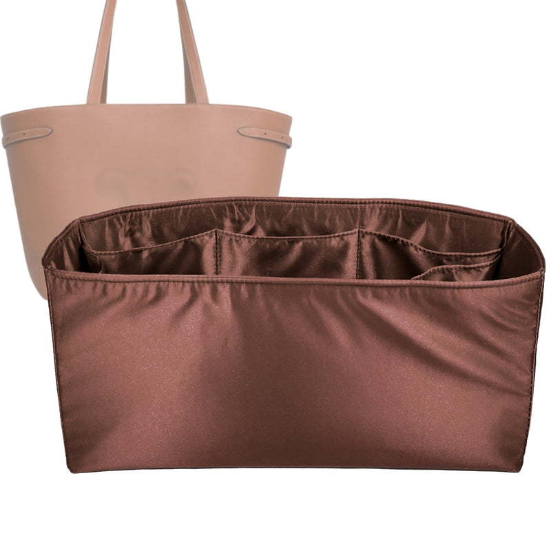 Organizer for [SMALL CABAS ANAIS CUIR TRIOMPHE in Grained calfskin, Celine] Tote Purse Bag Insert Liner Shaper (Silk, Full-width Zip and Open Pocket)