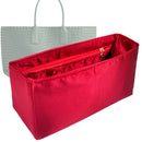Organizer for [Large Cabat, Bottega Veneta] Tote Purse Bag Insert Liner Shaper (Silk, Full-width Zip and Open Pocket)