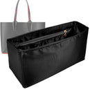 Organizer for [Cabata East West, Christian Louboutin] Tote Purse Bag Insert Liner Shaper (Silk, Full-width Zip and Open Pocket)