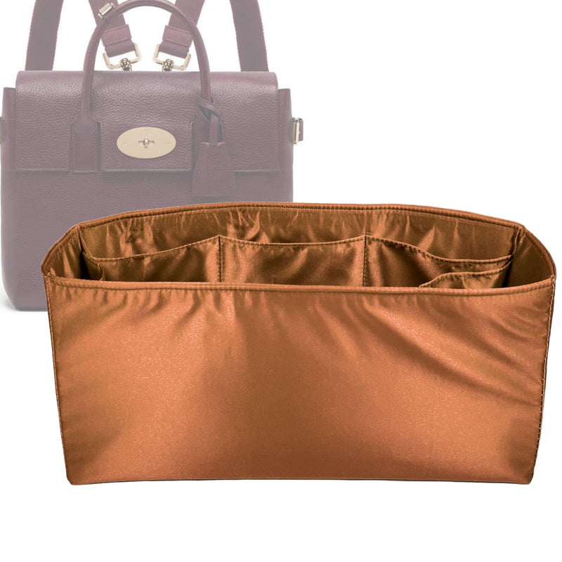 Organizer for [Cara Large, Mulberry] Tote Purse Bag Insert Liner Shaper (Silk, Full-width Zip and Open Pocket)