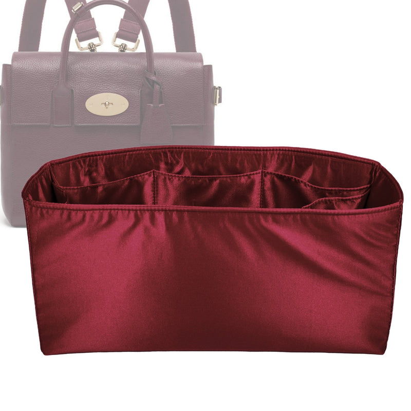 Organizer for [Cara Medium, Mulberry] Tote Purse Bag Insert Liner Shaper (Silk, Full-width Zip and Open Pocket)