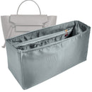 Organizer for [Nano Belt, Celine] Tote Purse Bag Insert Liner Shaper (Silk, Full-width Zip and Open Pocket)