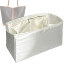 Organizer for [Low Key Cabas MM, LV] Tote Purse Bag Insert Liner Shaper (Silk, Full-width Zip and Open Pocket)