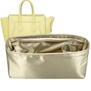 Organizer for [Nano Luggage, Celine] Tote Purse Bag Insert Liner Shaper (Silk, Full-width Zip and Open Pocket)