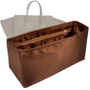 Organizer for [Medium Cabas Phantom, Celine] Tote Purse Bag Insert Liner Shaper (Silk, Full-width Zip and Open Pocket)