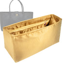 Organizer for [Cerf Large, Chanel] Tote Purse Bag Insert Liner Shaper (Silk, Full-width Zip and Open Pocket)
