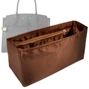 Organizer for [City Steamer GM (Large), LV] Tote Purse Bag Insert Liner Shaper (Silk, Full-width Zip and Open Pocket)
