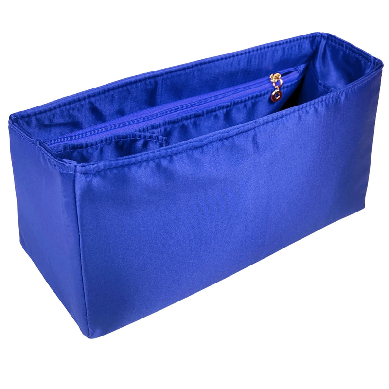 Organizer for [Hug Handbag L, Ferragamo] Bag Insert (Silk, Full-width Zip and Open Pocket)