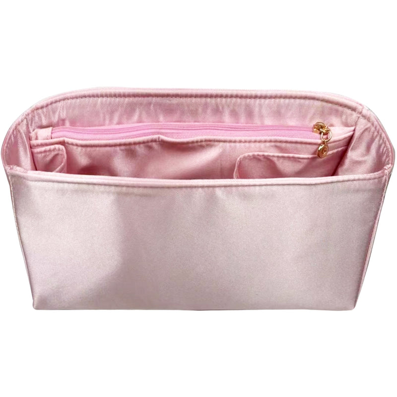 Organizer for [Bride-a-Brac case Large, Hermes] Bag Insert (Silk, Long Zip and Open Compartment)