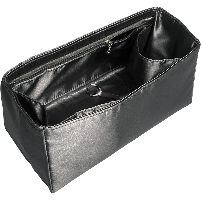 Organizer for [The Mini Zip Bucket, Rothys] Bag Insert (Silk, Full-width Zip and Open Pocket)