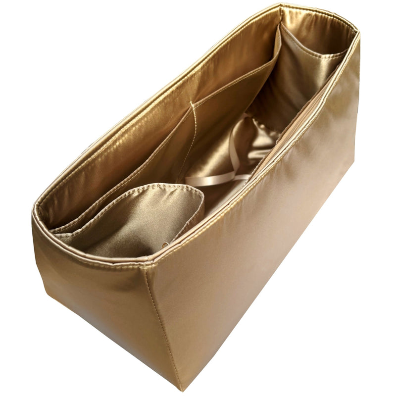 Organizer for [The Mini Zip Bucket, Rothys] Bag Insert (Silk, Full-width Zip and Open Pocket)