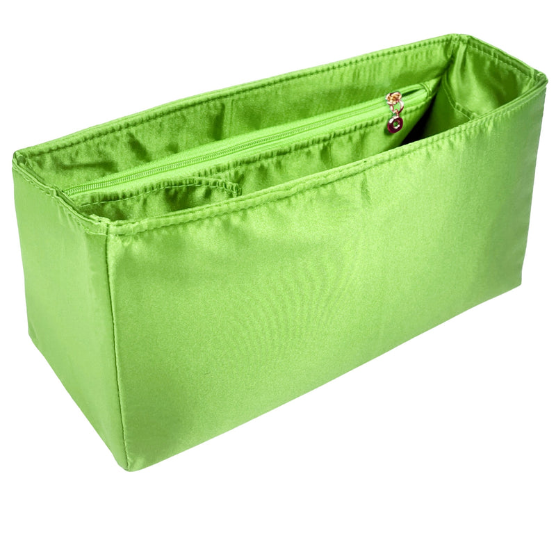 Organizer for [Hug Handbag L, Ferragamo] Bag Insert (Silk, Full-width Zip and Open Pocket)