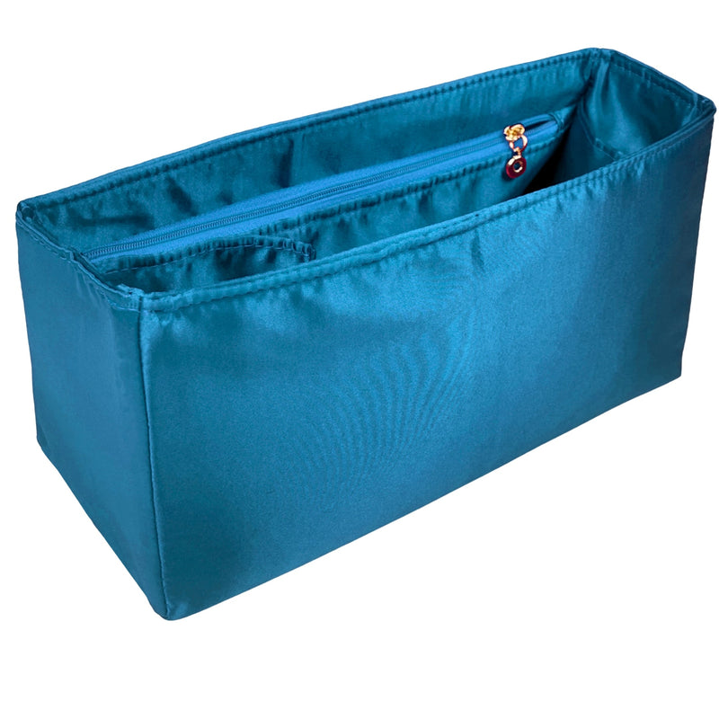 Organizer for [Hug Handbag L, Ferragamo] Bag Insert (Silk, Full-width Zip and Open Pocket)