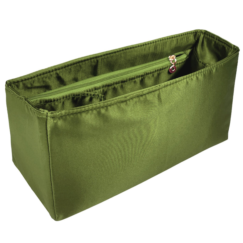 Organizer for [Medium Jack - Heritage Broken-In Leather, Parker Thatch] Bag Insert (Silk, Long Zip and Open Compartment)